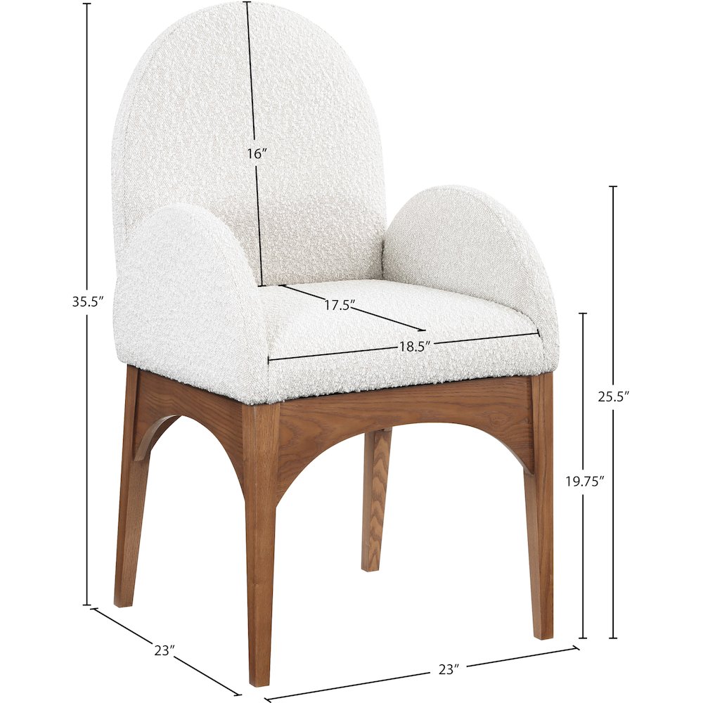 Waldorf Cream Boucle Fabric Dining Chair. Picture 7