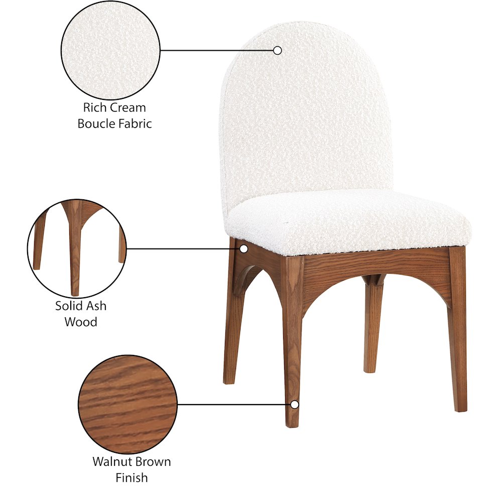 Waldorf Cream Boucle Fabric Dining Chair. Picture 8
