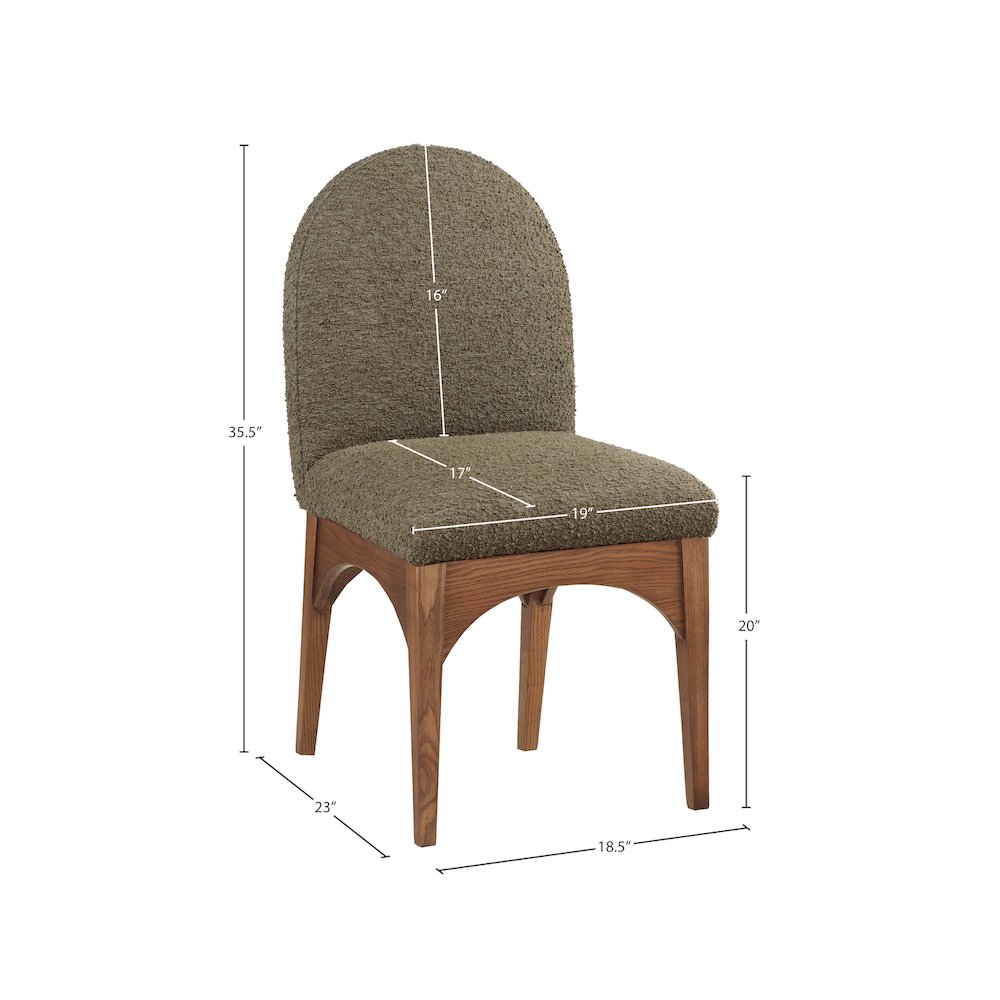 Waldorf Olive Boucle Fabric Dining Chair. Picture 7