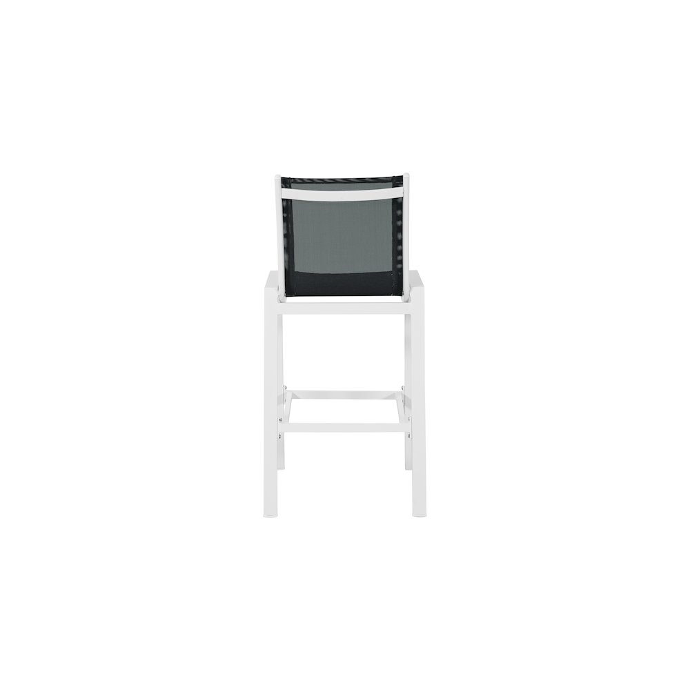 Nizuc Black Mesh Water Resistant Fabric Outdoor Patio Barstool, Set of 2. Picture 2