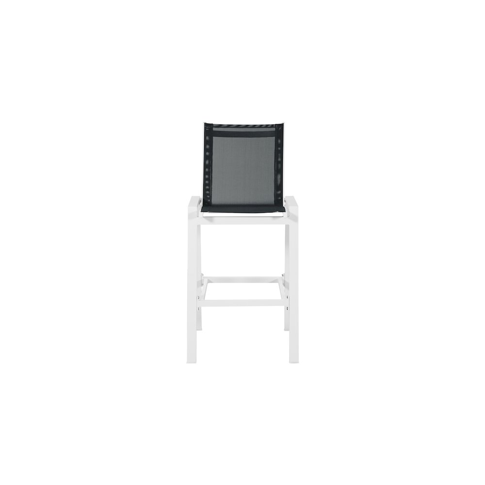 Nizuc Black Mesh Water Resistant Fabric Outdoor Patio Barstool, Set of 2. Picture 3