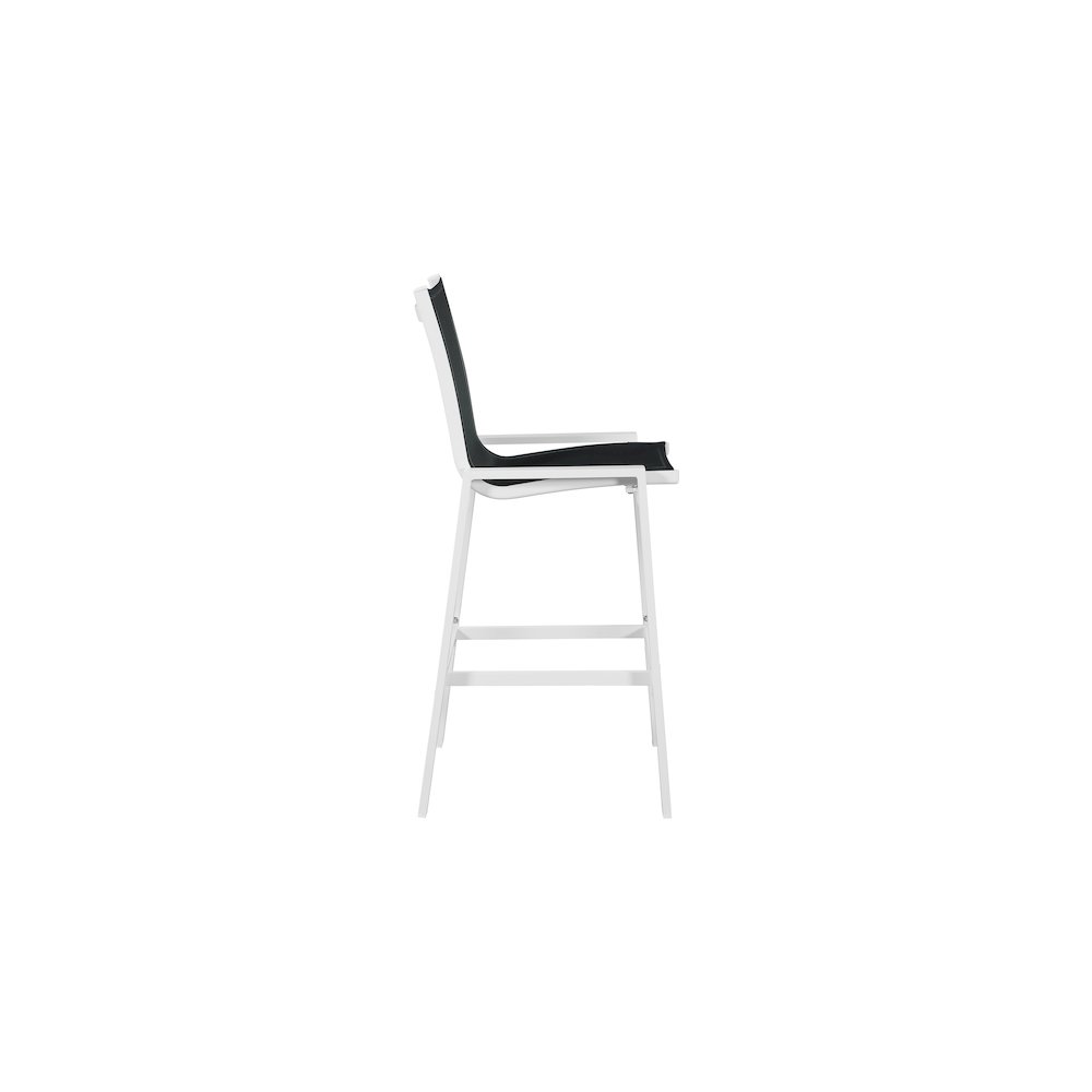 Nizuc Black Mesh Water Resistant Fabric Outdoor Patio Barstool, Set of 2. Picture 4