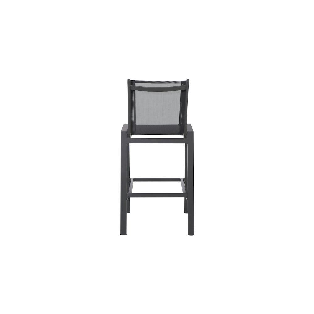 Nizuc Black Mesh Water Resistant Fabric Outdoor Patio Barstool, Set of 2. Picture 2