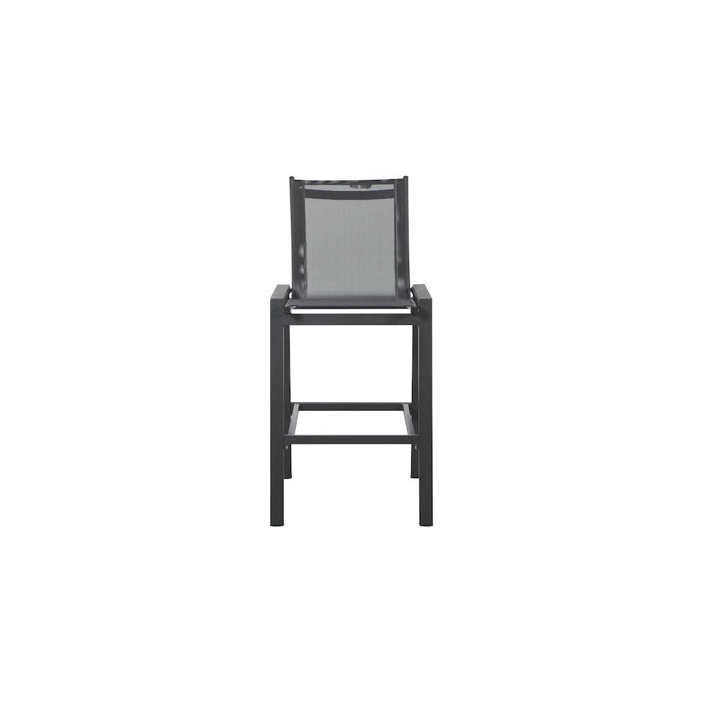 Nizuc Black Mesh Water Resistant Fabric Outdoor Patio Barstool, Set of 2. Picture 3