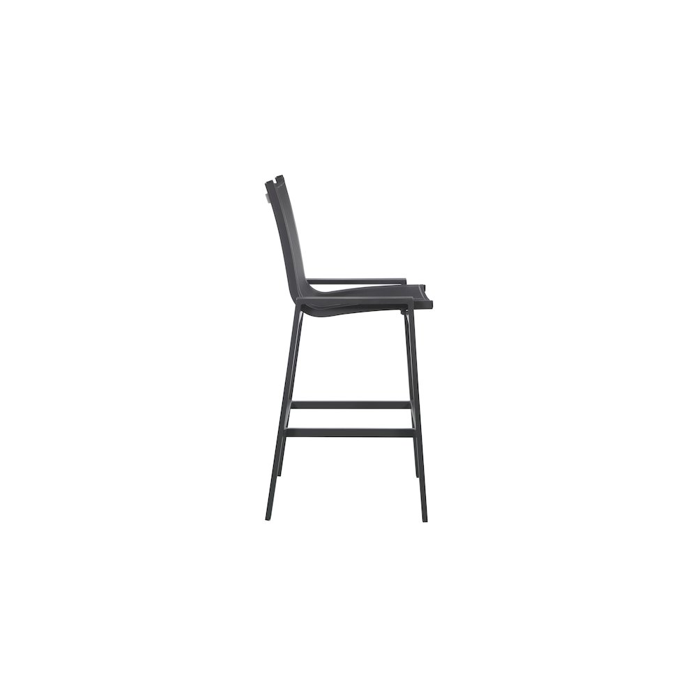 Nizuc Black Mesh Water Resistant Fabric Outdoor Patio Barstool, Set of 2. Picture 4