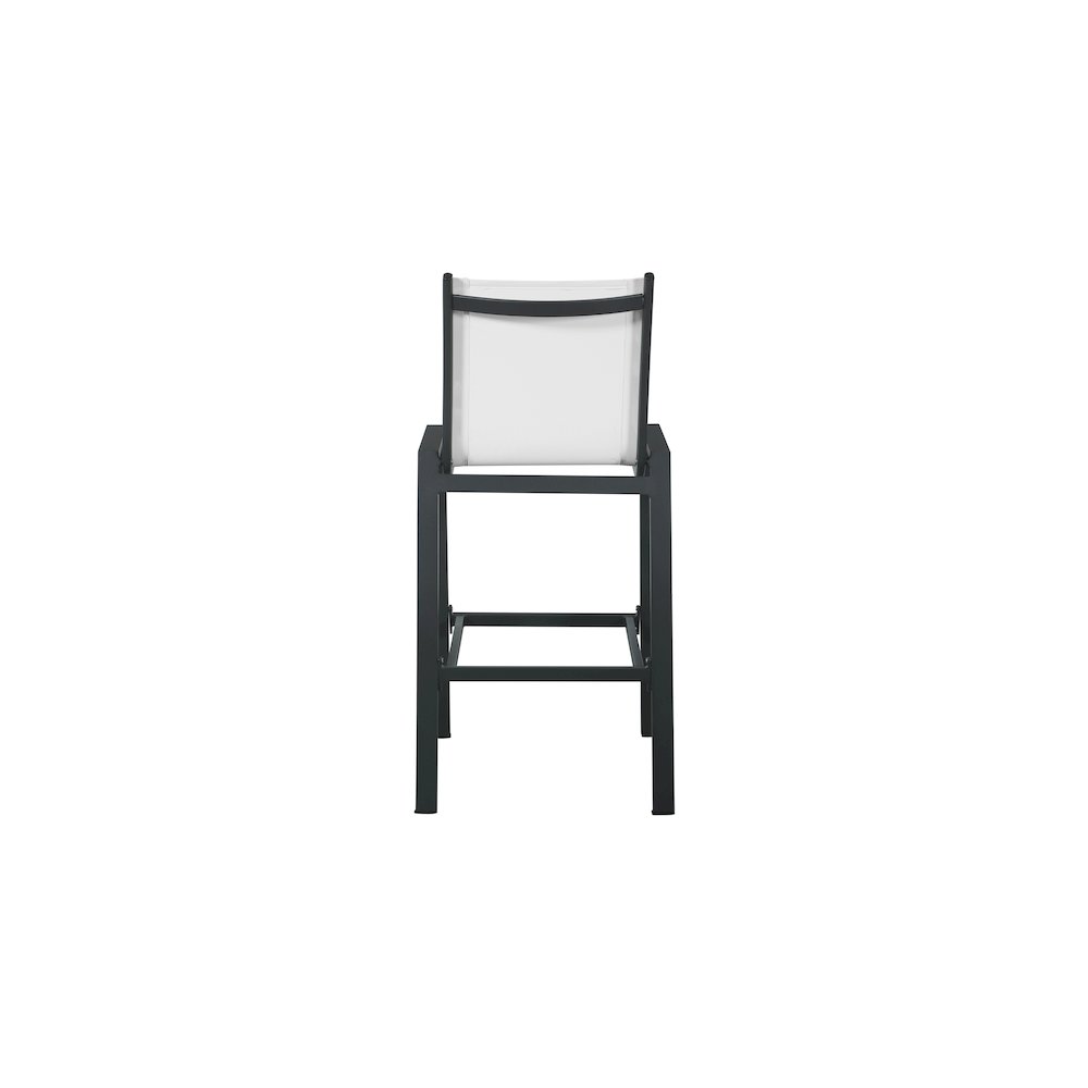 Nizuc White Mesh Water Resistant Fabric Outdoor Patio Barstool, Set of 2. Picture 2