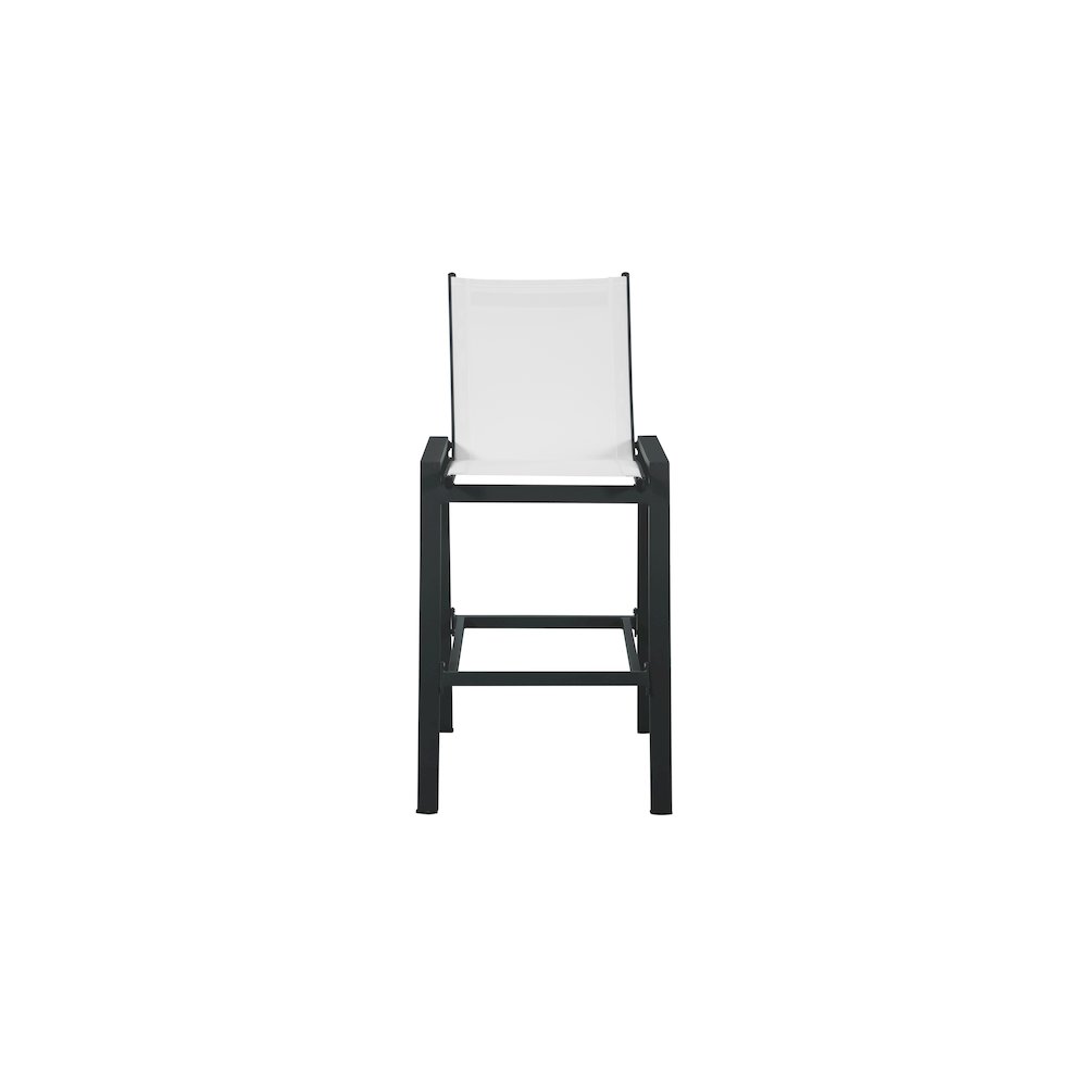 Nizuc White Mesh Water Resistant Fabric Outdoor Patio Barstool, Set of 2. Picture 3