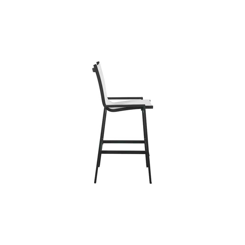 Nizuc White Mesh Water Resistant Fabric Outdoor Patio Barstool, Set of 2. Picture 4