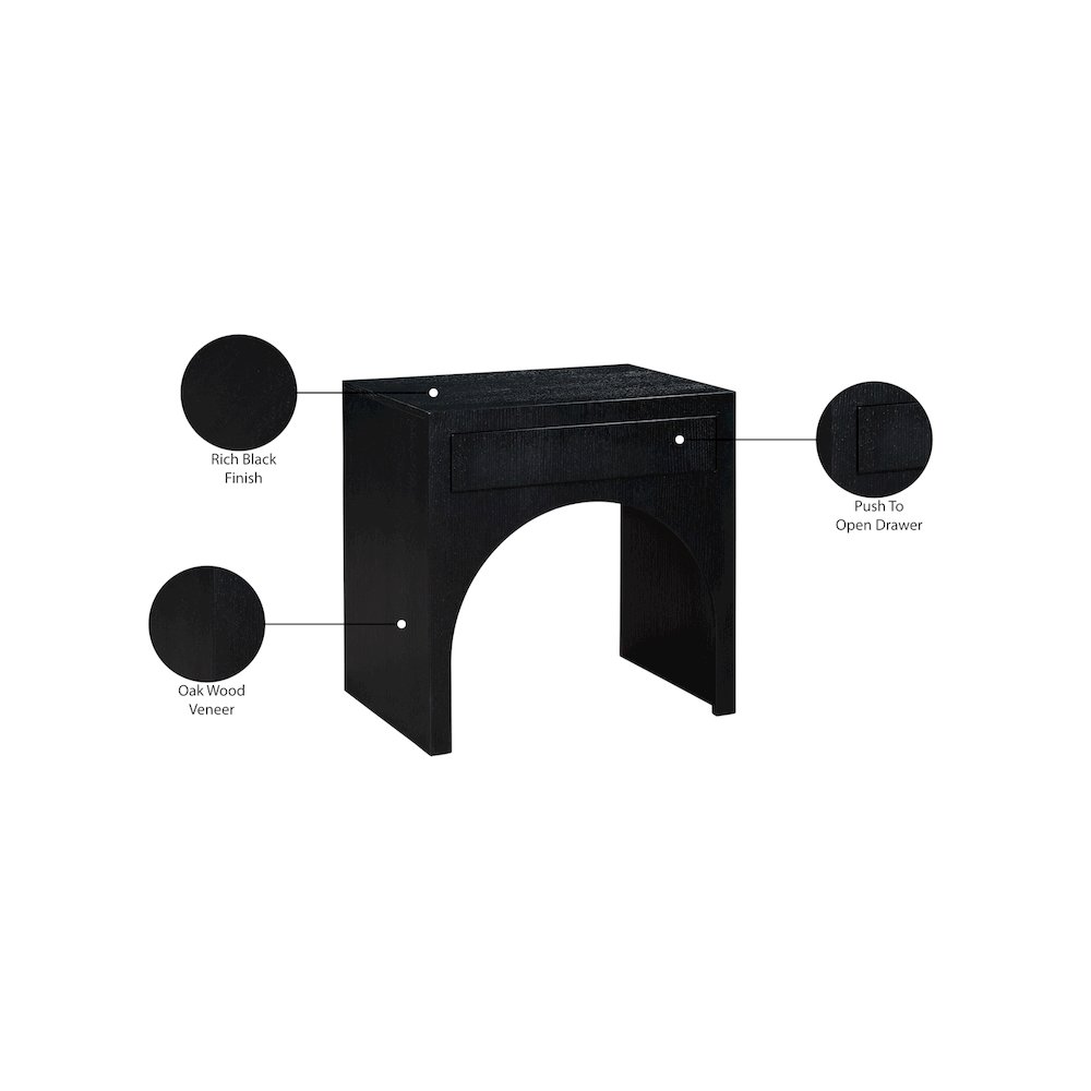 August Black Night Stand. Picture 10