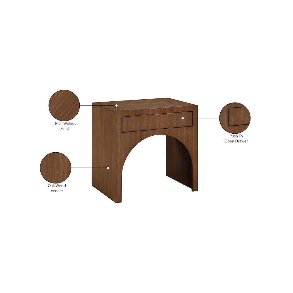 August Walnut Night Stand. Picture 10