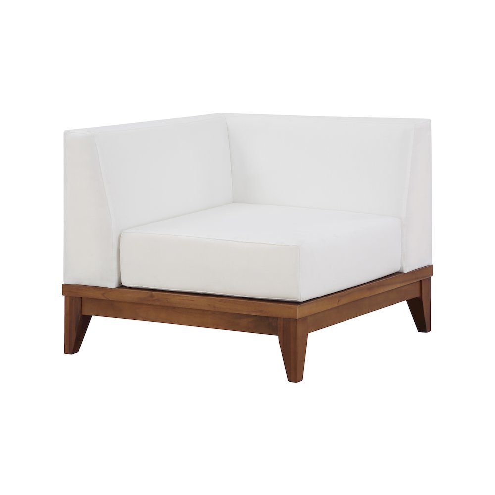 Rio Off White Water Resistant Fabric Outdoor Patio Modular Corner Chair. Picture 3