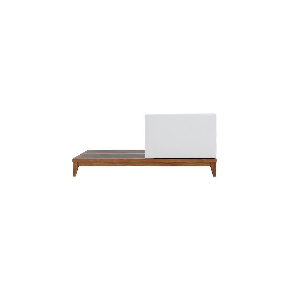 Rio Off White Water Resistant Outdoor Patio Modular Chair w/ Integrated Table. Picture 2