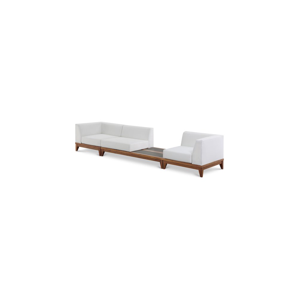 Rio Off White Water Resistant Fabric Outdoor Patio Modular Sofa. Picture 1