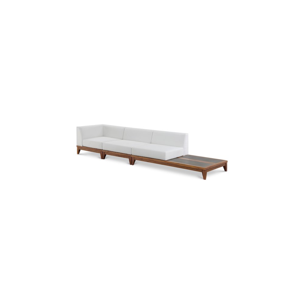 Rio Off White Water Resistant Fabric Outdoor Patio Modular Sofa. Picture 1
