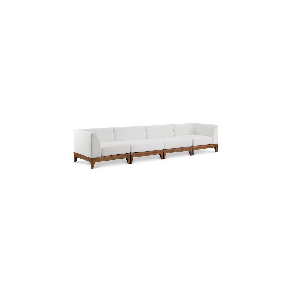 Rio Off White Water Resistant Fabric Outdoor Patio Modular Sofa. Picture 1