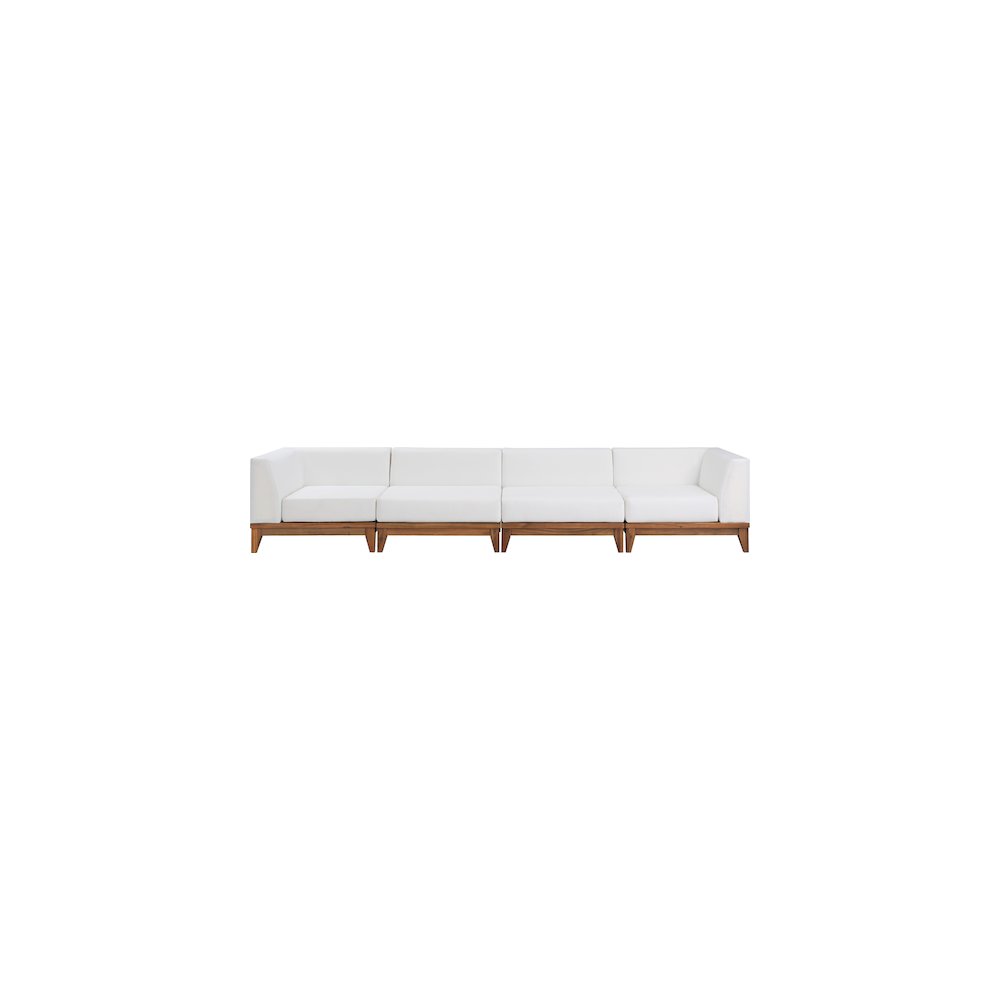 Rio Off White Water Resistant Fabric Outdoor Patio Modular Sofa. Picture 3