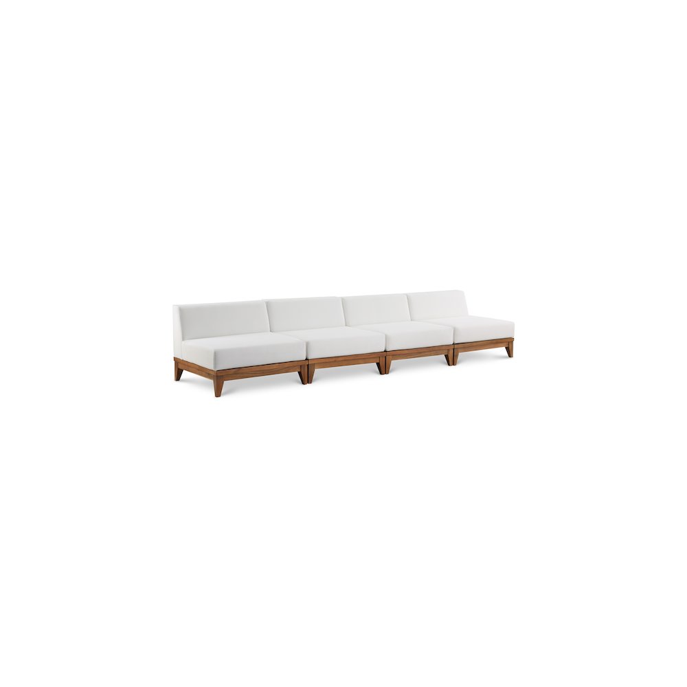 Rio Off White Water Resistant Fabric Outdoor Patio Modular Sofa. Picture 1