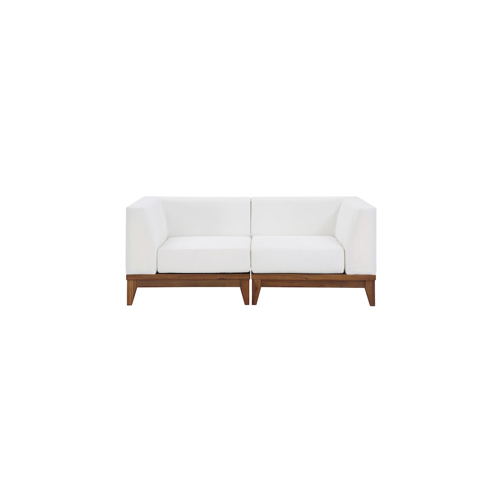 Rio Off White Water Resistant Fabric Outdoor Patio Modular Sofa. Picture 4