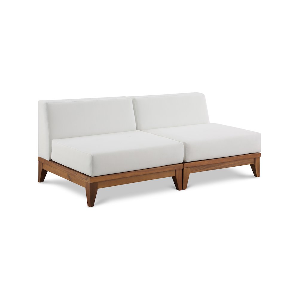 Rio Off White Water Resistant Fabric Outdoor Patio Modular Sofa. Picture 1