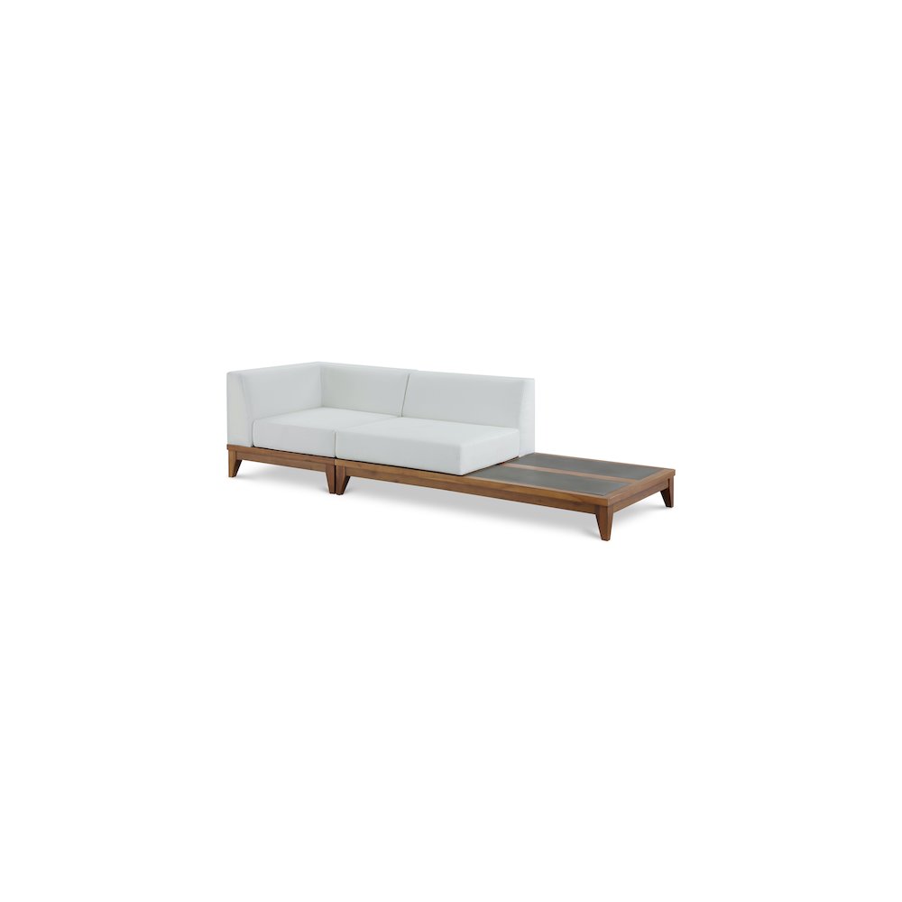 Rio Off White Water Resistant Fabric Outdoor Patio Modular Sofa. Picture 1