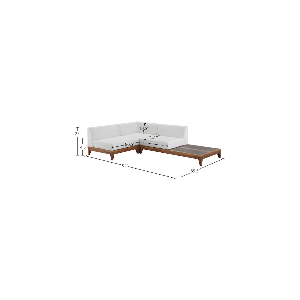 Rio Off White Water Resistant Fabric Outdoor Patio Modular Sectional. Picture 2