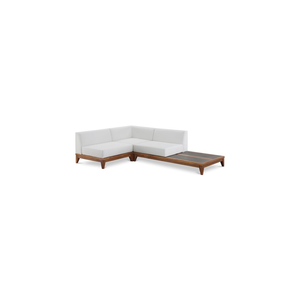 Rio Off White Water Resistant Fabric Outdoor Patio Modular Sectional. Picture 1