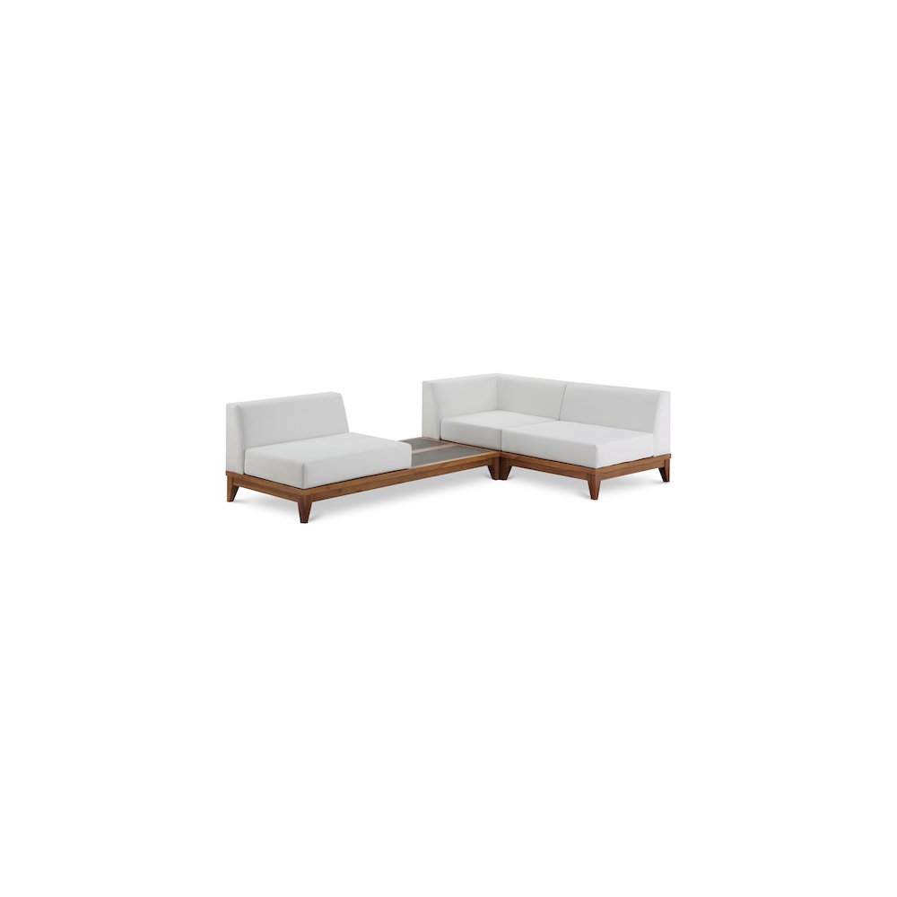 Rio Off White Water Resistant Fabric Outdoor Patio Modular Sectional. Picture 1