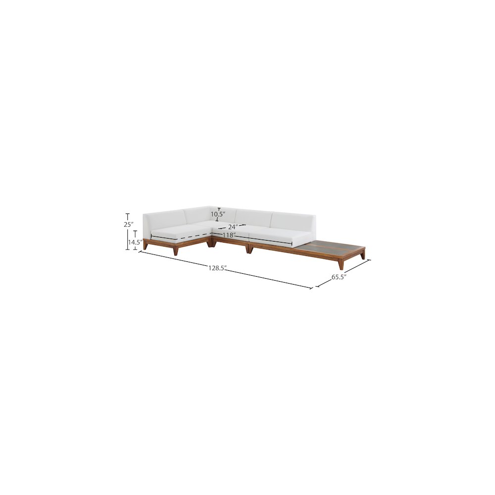 Rio Off White Water Resistant Fabric Outdoor Patio Modular Sectional. Picture 2