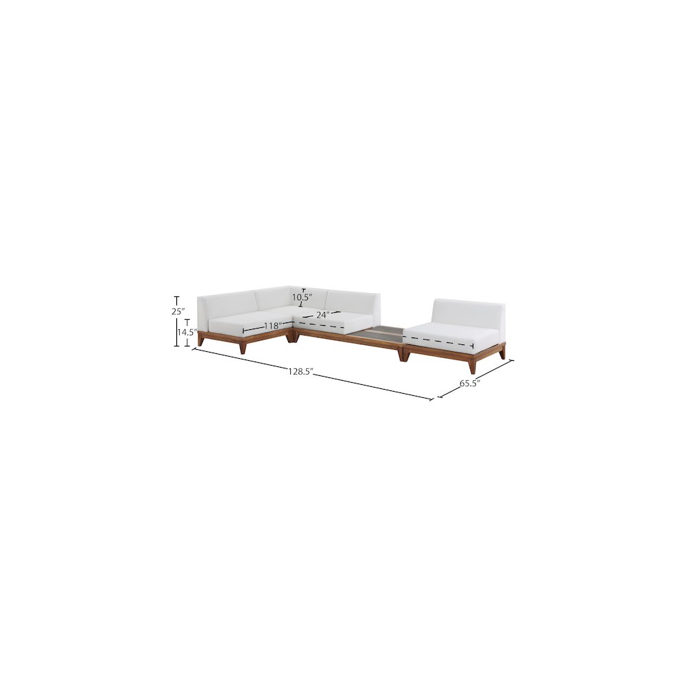 Rio Off White Water Resistant Fabric Outdoor Patio Modular Sectional. Picture 2