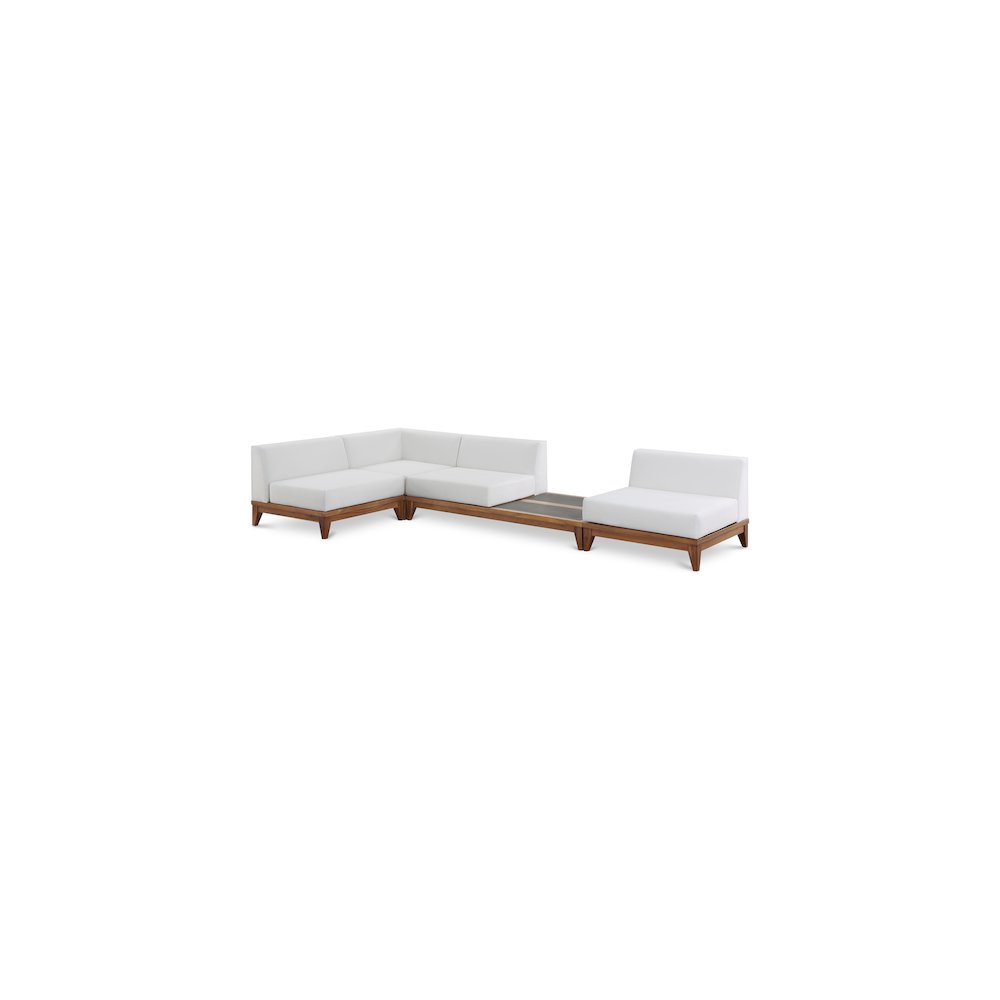 Rio Off White Water Resistant Fabric Outdoor Patio Modular Sectional. Picture 1