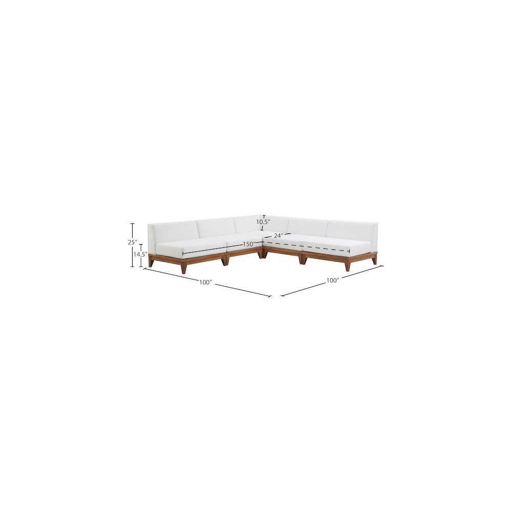 Rio Off White Water Resistant Fabric Outdoor Patio Modular Sectional. Picture 2