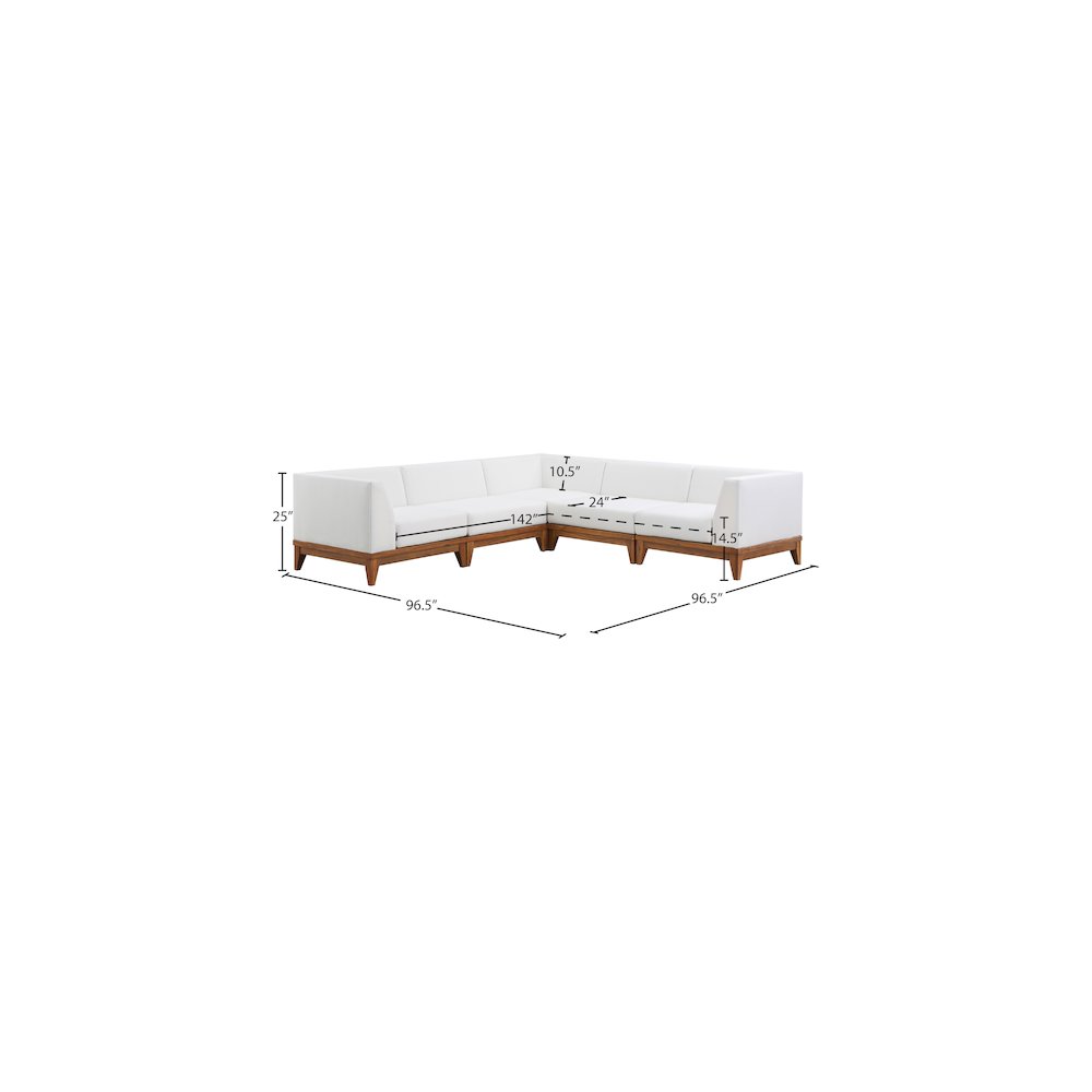 Rio Off White Water Resistant Fabric Outdoor Patio Modular Sectional. Picture 2