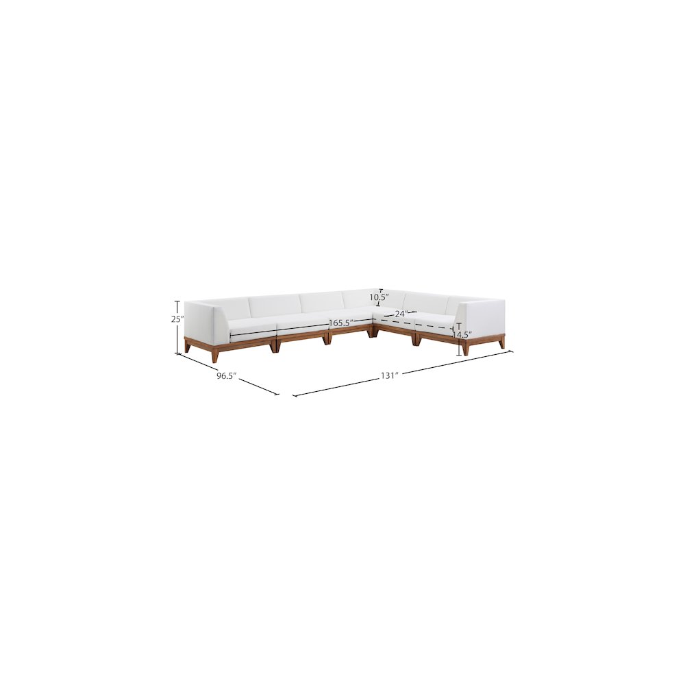 Rio Off White Water Resistant Fabric Outdoor Patio Modular Sectional. Picture 2
