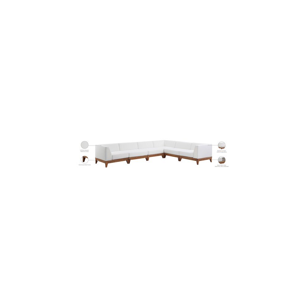 Rio Off White Water Resistant Fabric Outdoor Patio Modular Sectional. Picture 3