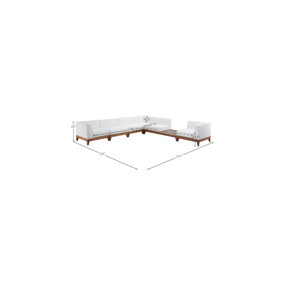 Rio Off White Water Resistant Fabric Outdoor Patio Modular Sectional. Picture 4