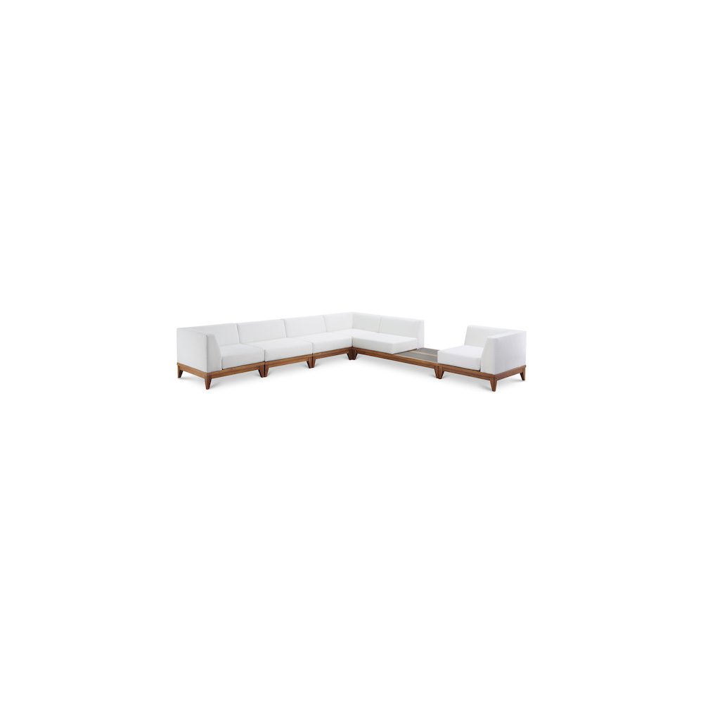 Rio Off White Water Resistant Fabric Outdoor Patio Modular Sectional. Picture 1