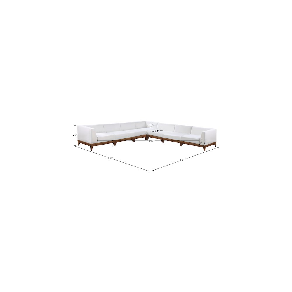 Rio Off White Water Resistant Fabric Outdoor Patio Modular Sectional. Picture 2