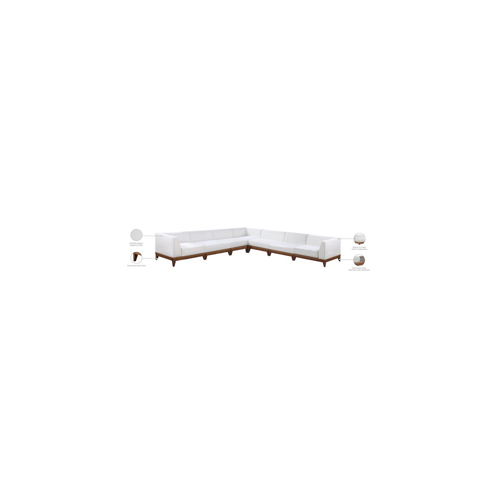 Rio Off White Water Resistant Fabric Outdoor Patio Modular Sectional. Picture 3