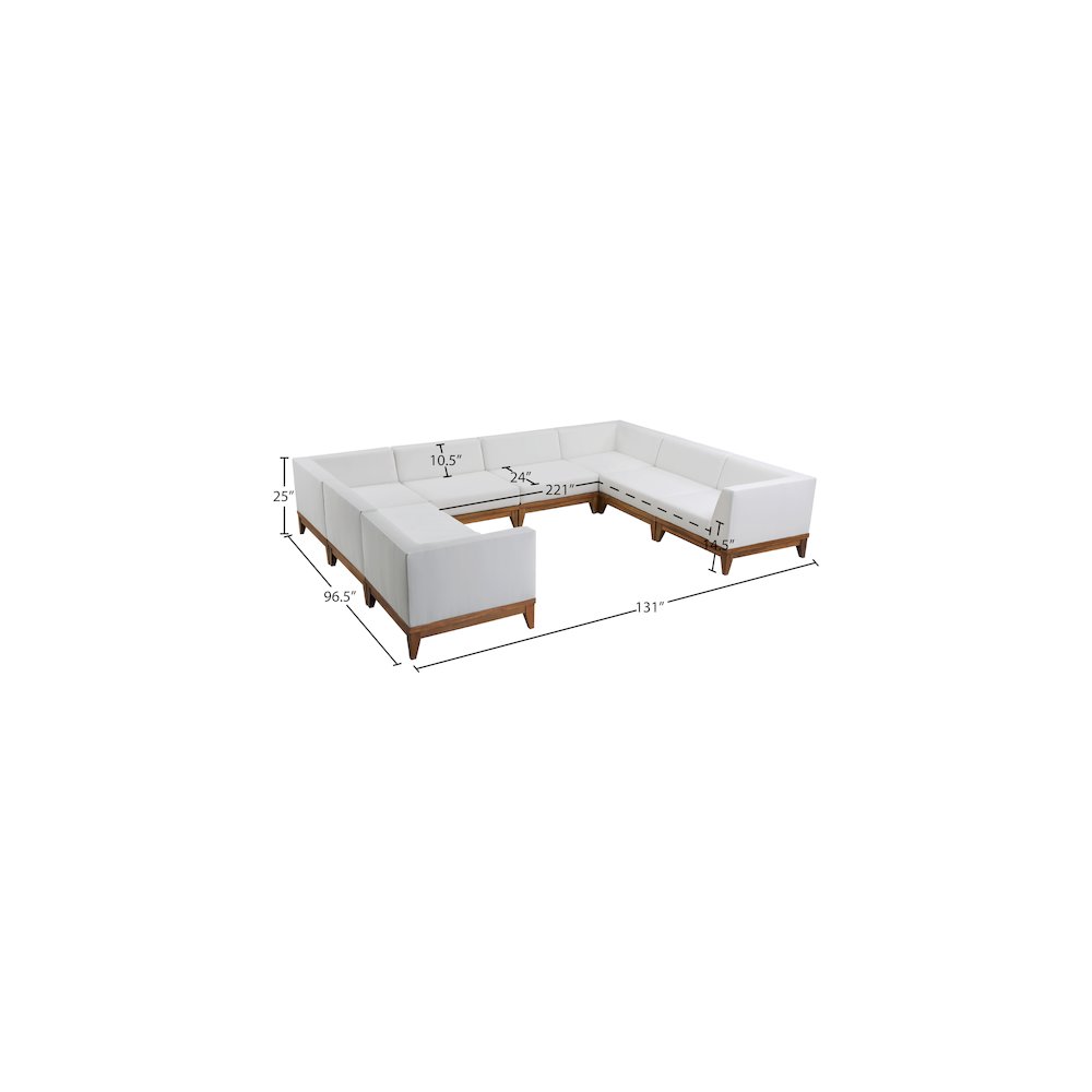 Rio Off White Water Resistant Fabric Outdoor Patio Modular Sectional. Picture 2