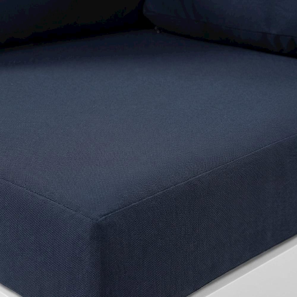 Navy Fabric Outdoor Corner Chair With Aluminum Frame And Contemporary Style. Picture 5