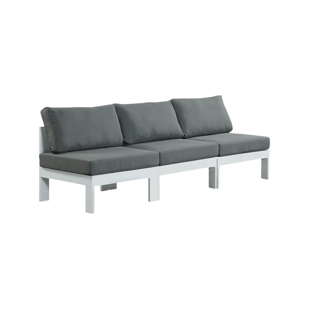 Gray Fabric Outdoor Modular Sofa With Contemporary Style And Cushioned Seats. Picture 1