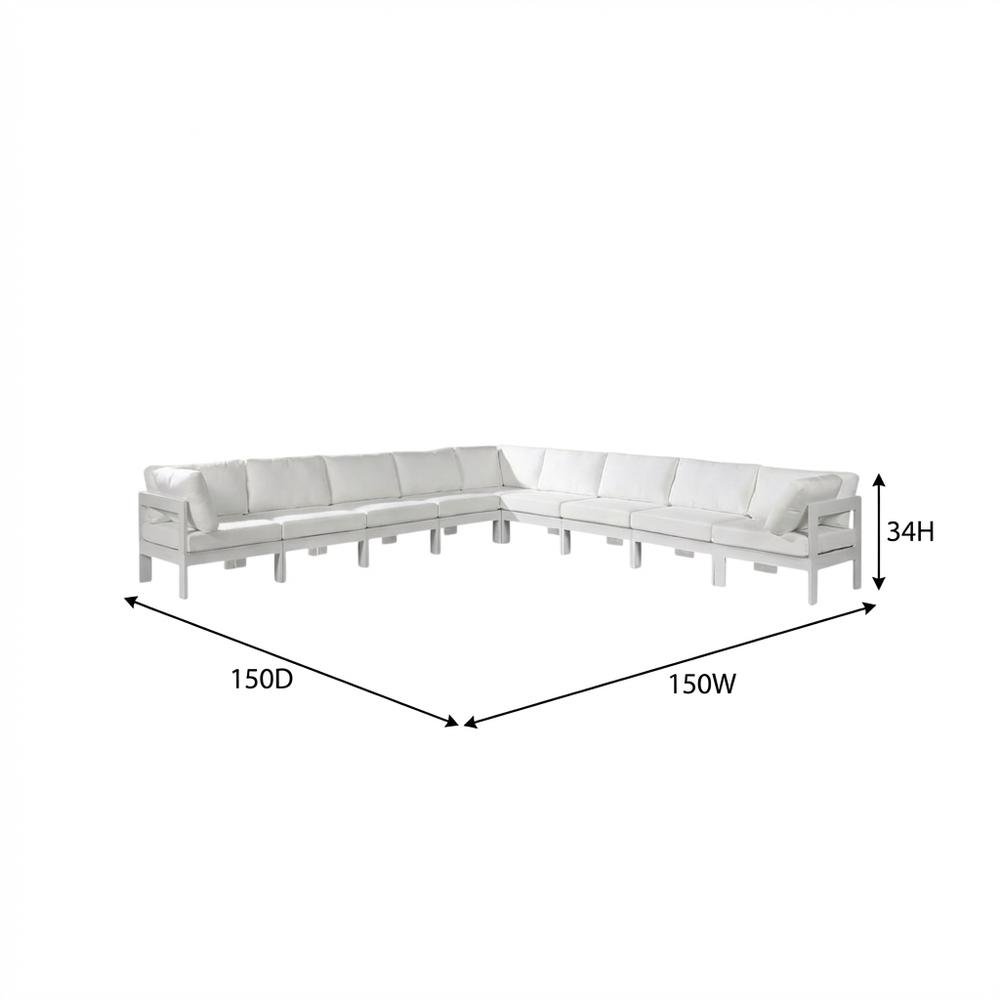 White Fabric Outdoor Patio Modular Sectional With Contemporary Style. Picture 7
