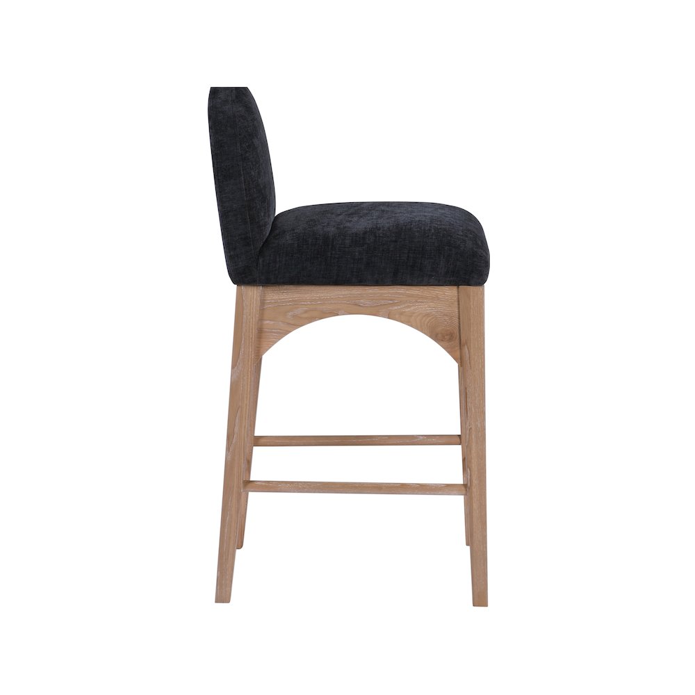 Waldorf Black Chenille Fabric Stool. Picture 3