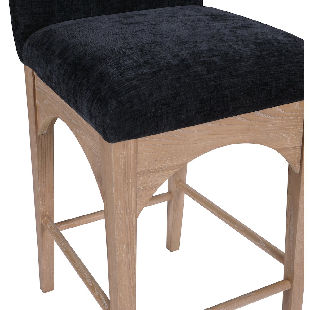 Waldorf Black Chenille Fabric Stool. Picture 4