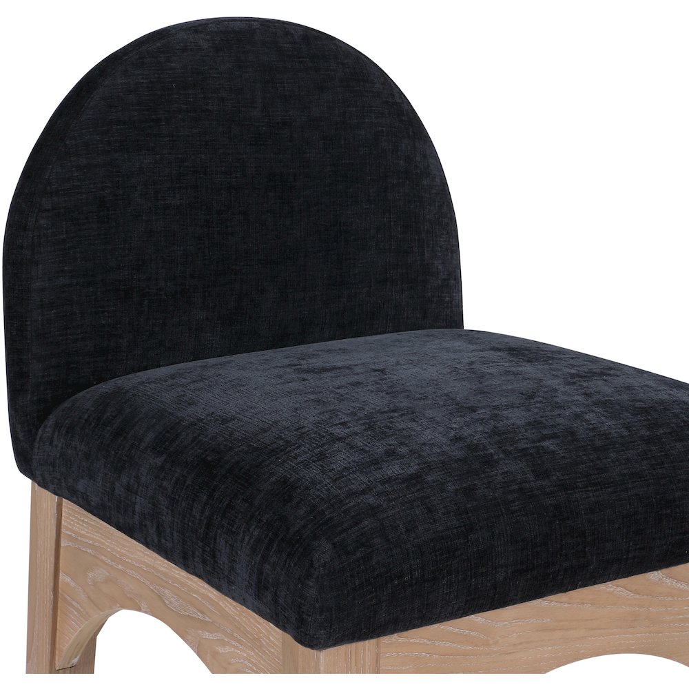 Waldorf Black Chenille Fabric Stool. Picture 5