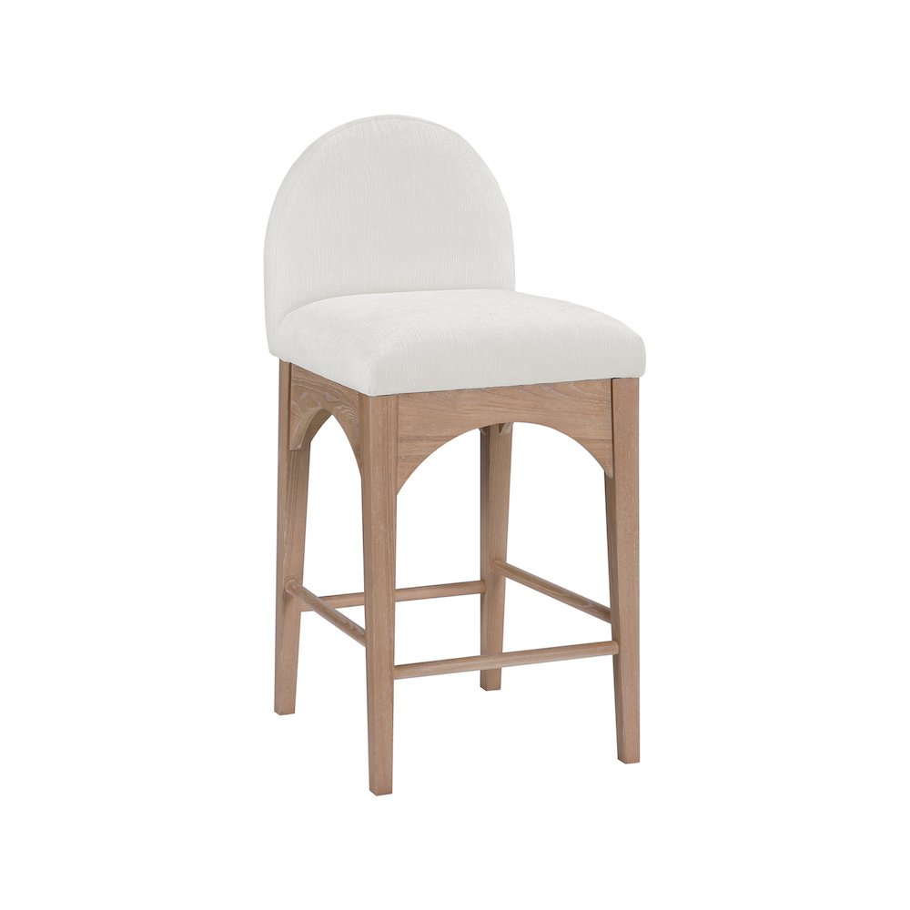 Waldorf Cream Chenille Fabric Stool. Picture 1