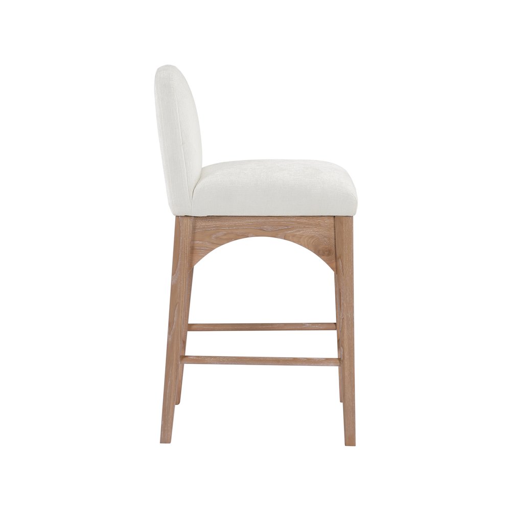 Waldorf Cream Chenille Fabric Stool. Picture 3