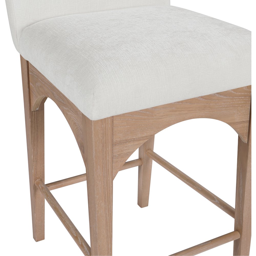 Waldorf Cream Chenille Fabric Stool. Picture 4