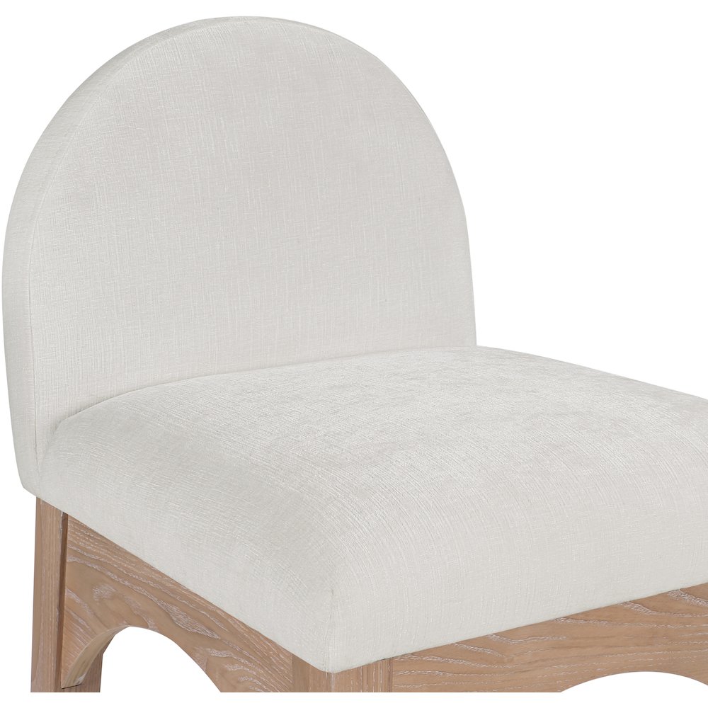 Waldorf Cream Chenille Fabric Stool. Picture 5