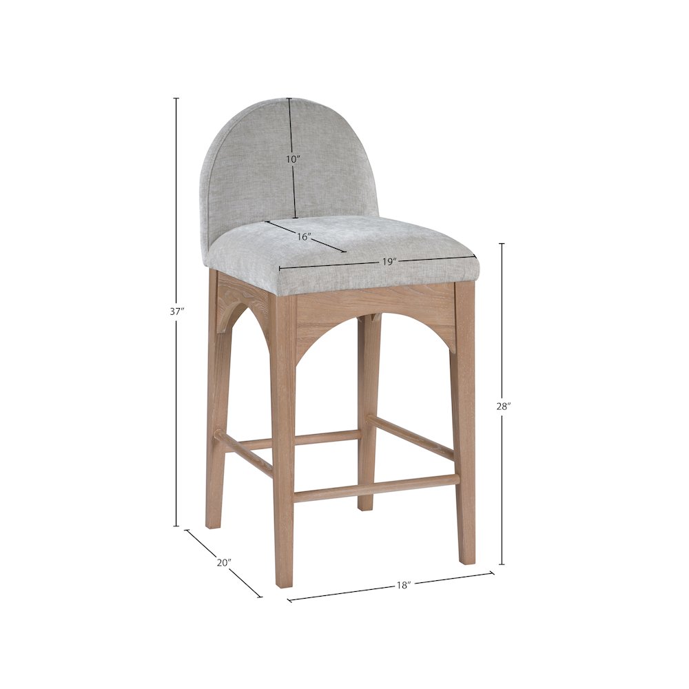 Waldorf Grey Chenille Fabric Stool. Picture 6